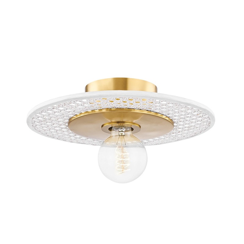 Mitzi H624501-AGB Autumn One Light Flushmount, Aged Brass