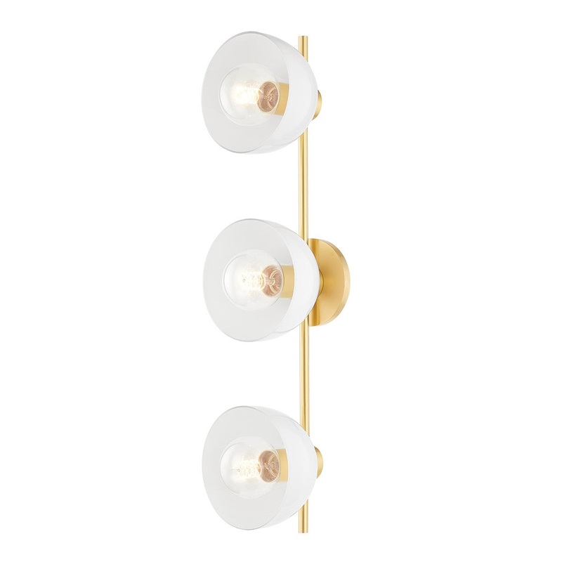 Mitzi H724303-AGB Belle Three Light Bath Sconce, Aged Brass