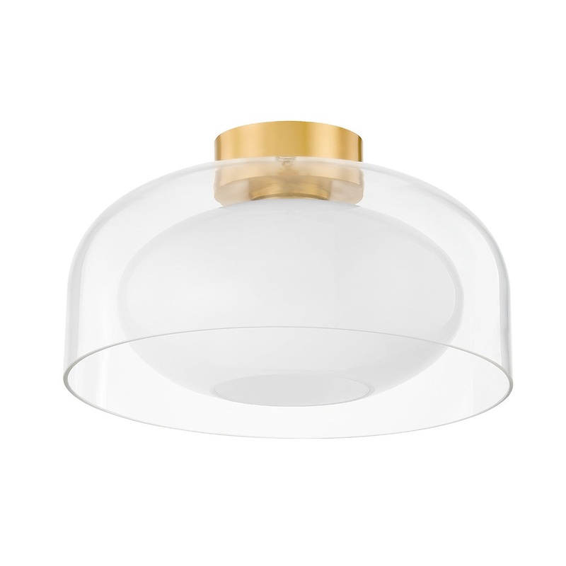 Mitzi H746501-AGB Giovanna One Light Flush Mount, Aged Brass