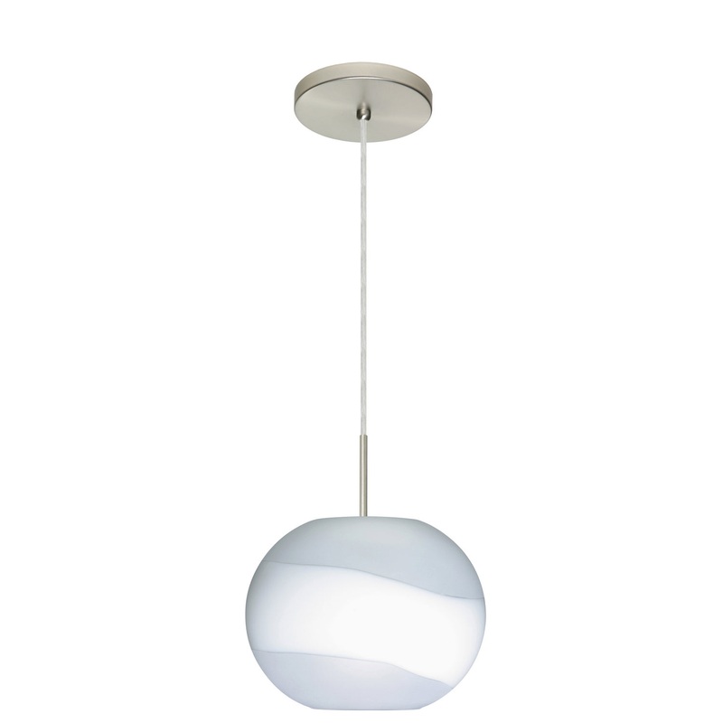 Besa 1JT-477699-LED-SN Luna One Light Pendant Satin Nickel