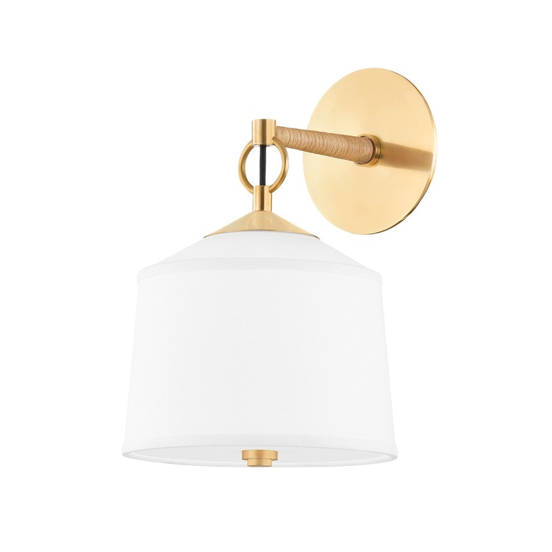 Hudson Valley 5200-AGB White Plains One Light Wall Sconce, Aged Brass