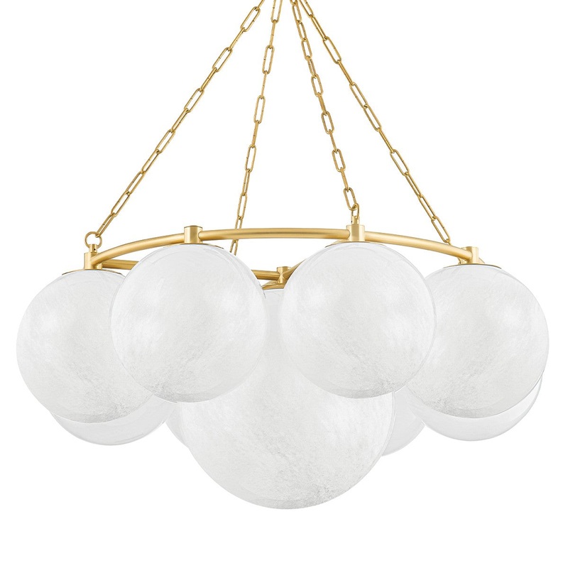 Hudson Valley 5243-AGB Thornwood Nine Light Chandelier, Aged Brass