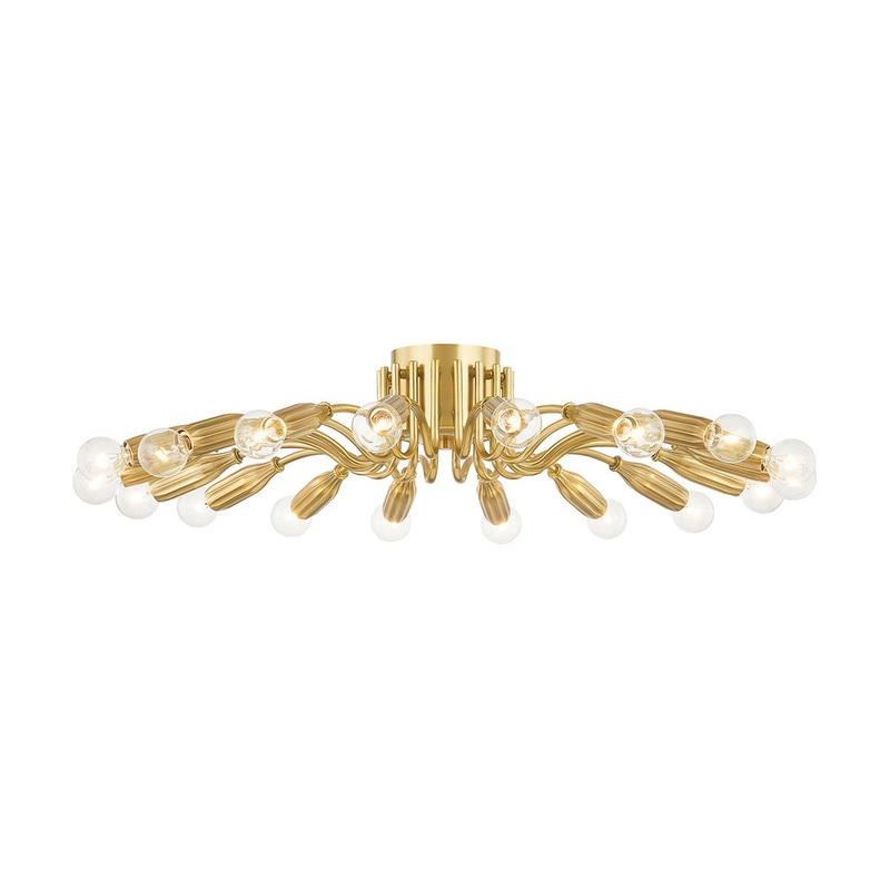 Hudson Valley 5932-AGB Barney 18 Light Semi Flush Mount, Aged Brass