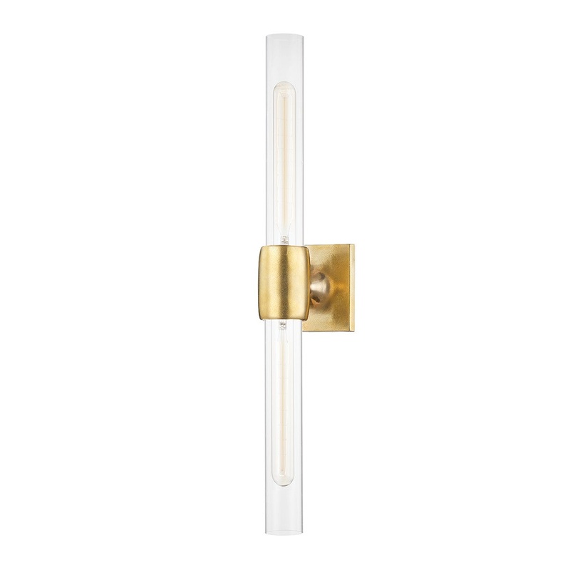 Hudson Valley 7552-AGB Hogan Two Light Wall Sconce, Aged Brass