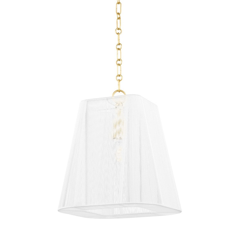 Hudson Valley 7614-AGB Verona Beach One Light Small Pendant, Aged Brass