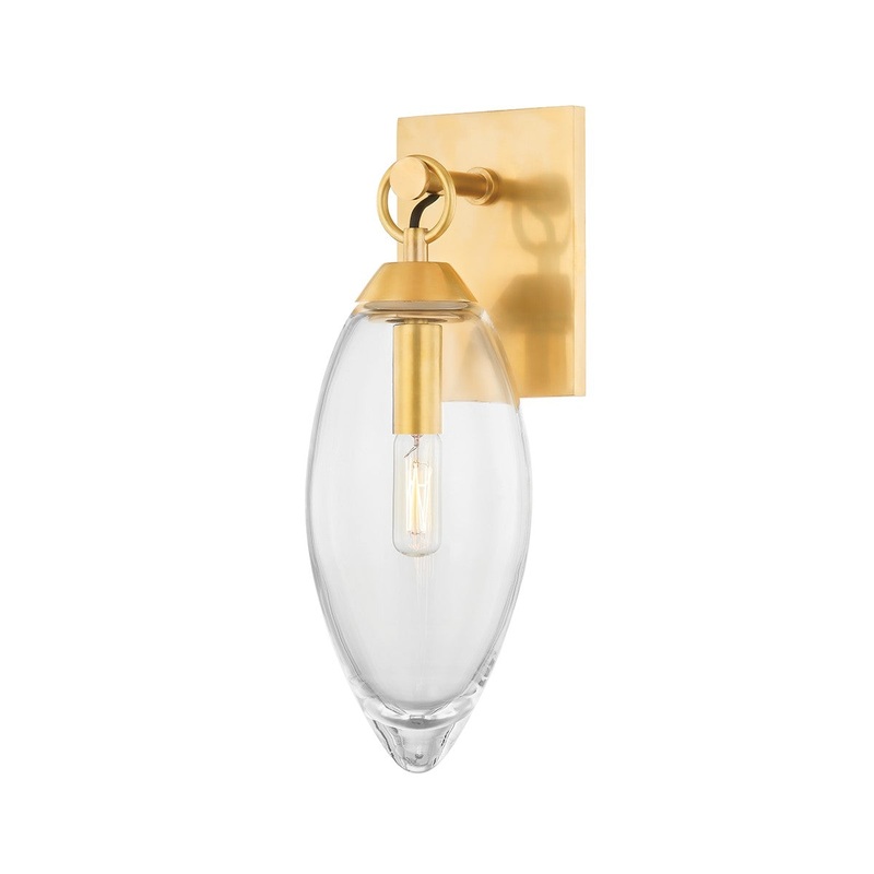 Hudson Valley 7900-AGB Nantucket One Light Wall Sconce, Aged Brass