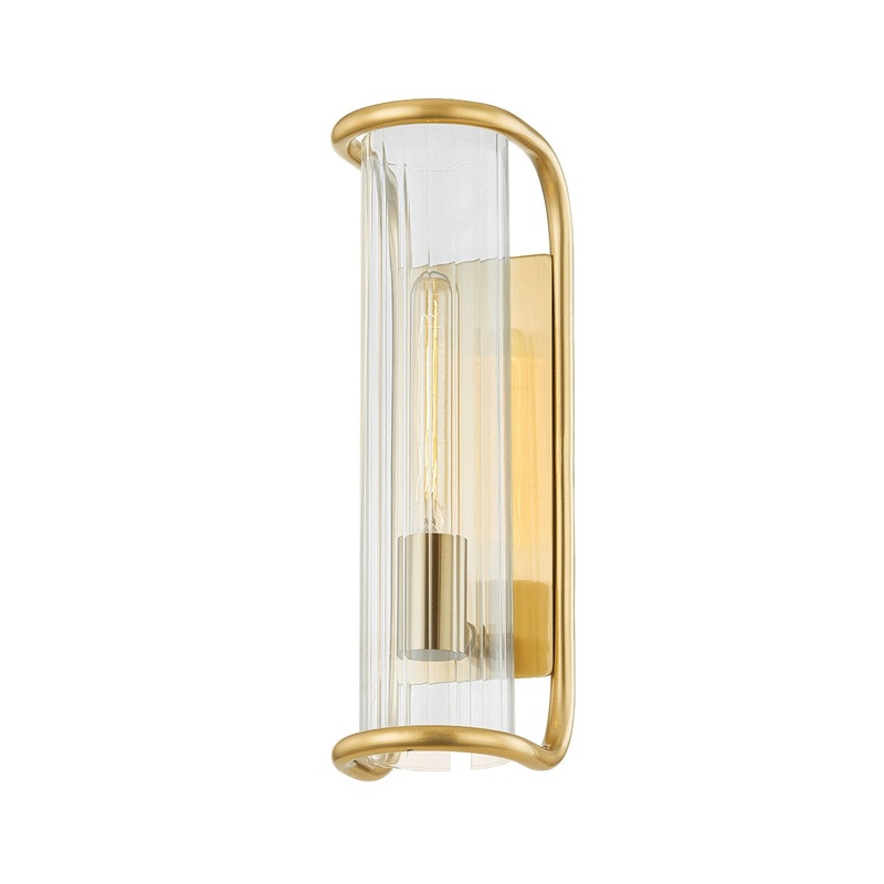 Hudson Valley 8917-AGB Fillmore One Light Wall Sconce, Aged Brass