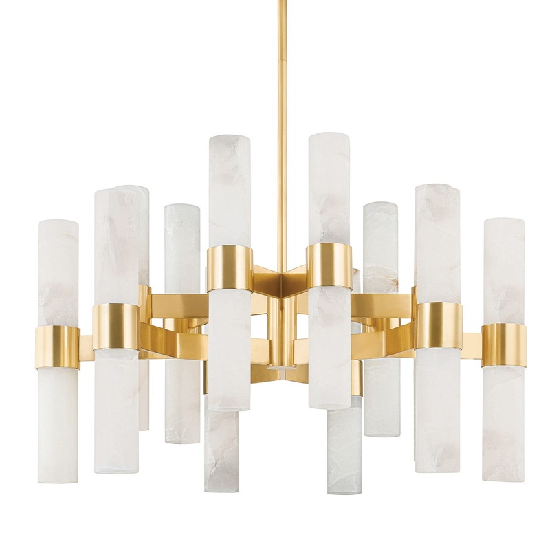 Hudson Valley 8938-AGB Stowe 24 Light Chandelier, Aged Brass