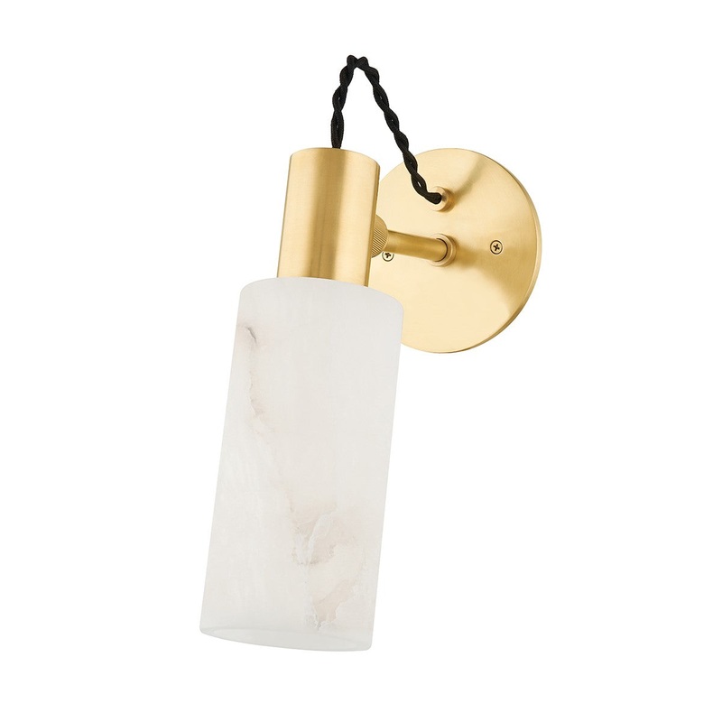 Hudson Valley 9005-AGB Malba One Light Wall Sconce, Aged Brass