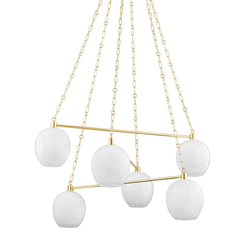 Hudson Valley 9138-AGB Asbury Park Six Light Chandelier, Aged Brass