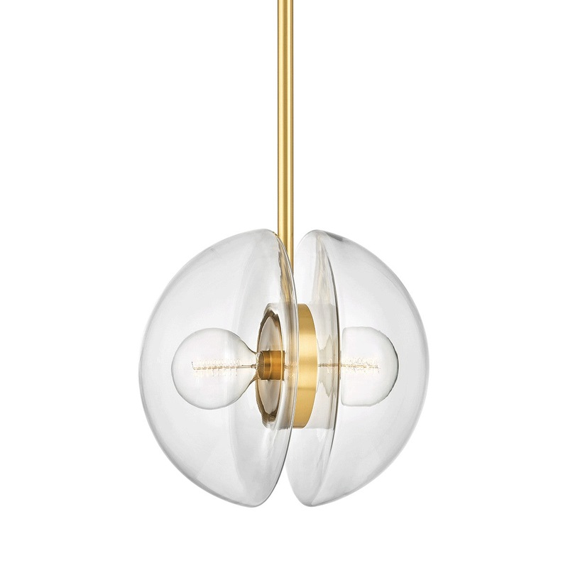 Hudson Valley 9417-AGB Kert Two Light Pendant, Aged Brass