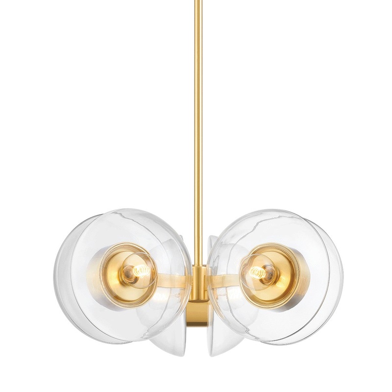 Hudson Valley 9427-AGB Kert Six Light Chandelier, Aged Brass