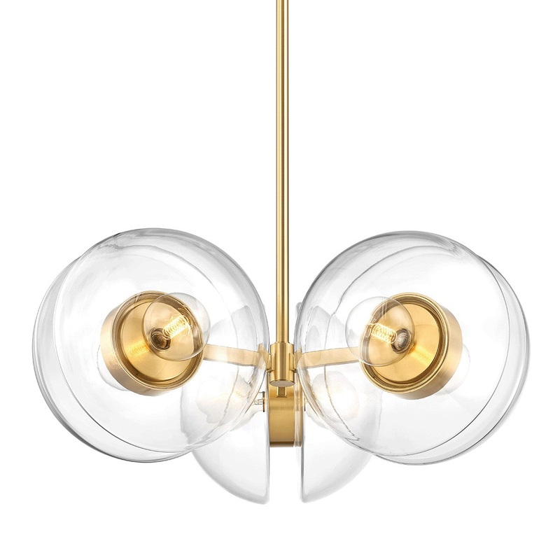 Hudson Valley 9439-AGB Kert Six Light Chandelier, Aged Brass