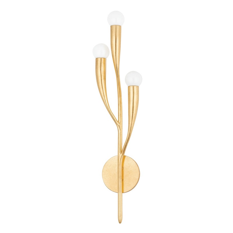 Hudson Valley 9603-VGL Labra Three Light Wall Sconce, Vintage Gold Leaf