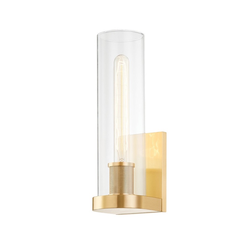 Hudson Valley 9700-AGB Porter One Light Wall Sconce, Aged Brass