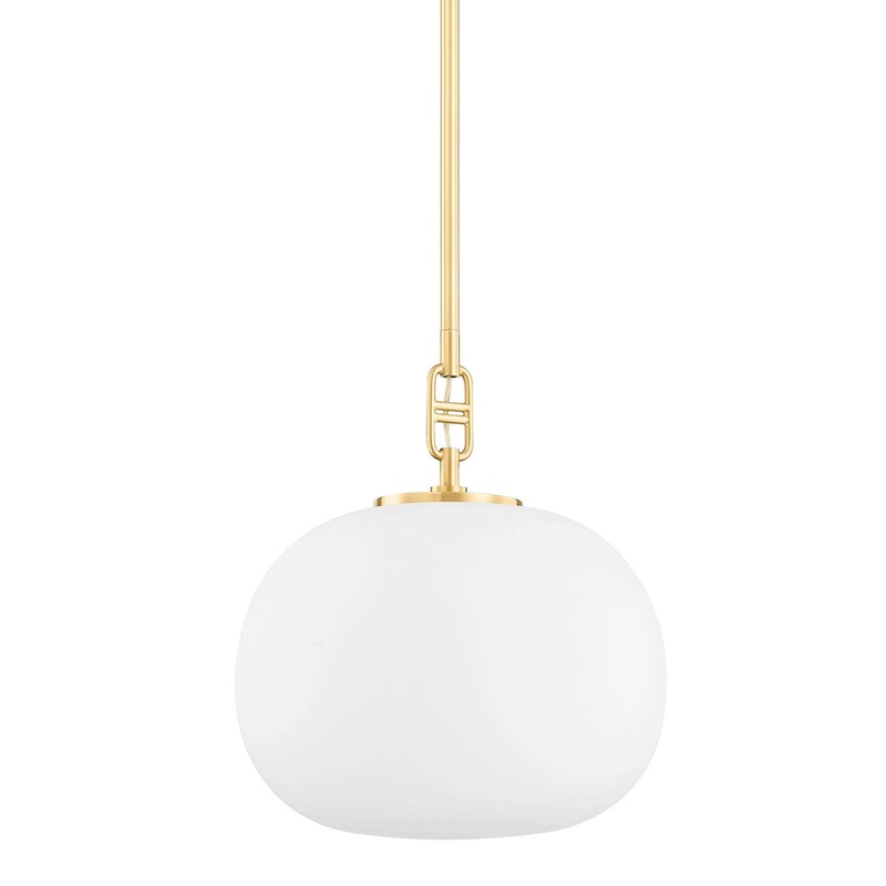 Hudson Valley 9717-AGB Ingels One Light Pendant, Aged Brass