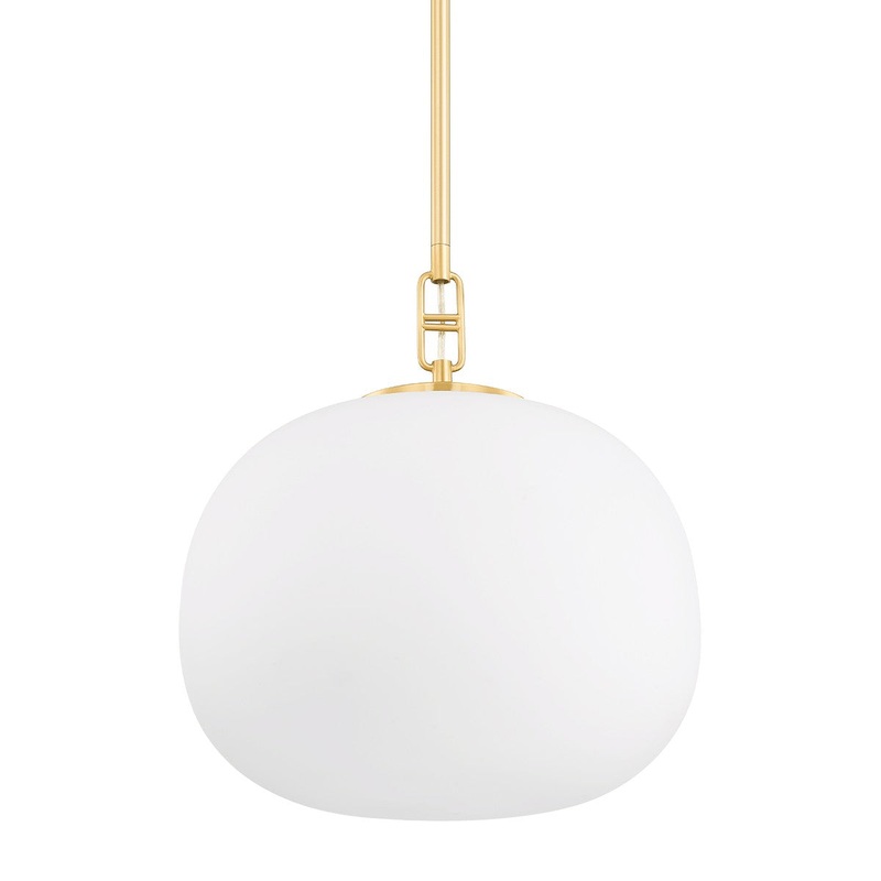 Hudson Valley 9721-AGB Ingels One Light Pendant, Aged Brass