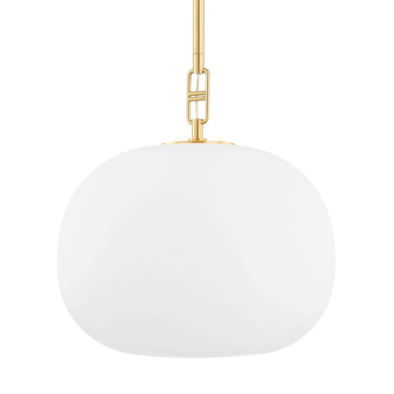 Hudson Valley 9726-AGB Ingels One Light Pendant, Aged Brass