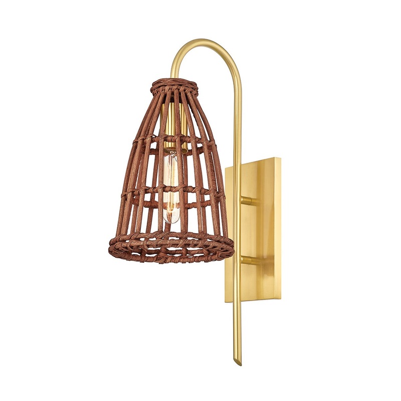 Hudson Valley BKO700-AGB Jordan One Light Wall Sconce, Aged Brass