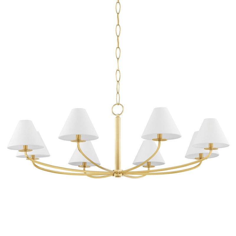 Hudson Valley BKO902-AGB Stacey Eight Light Chandelier, Aged Brass