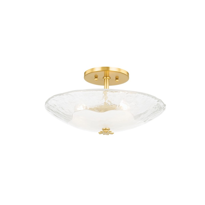 Hudson Valley KBS1742503S-AGB Lago Three Light Flush Mount, Aged Brass
