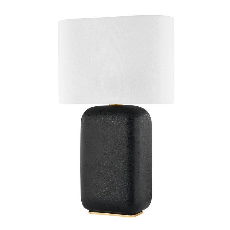 Hudson Valley L1919-AGB/CBV Arthur One Light Table Lamp, Aged Brass/Black Lava Ceramic