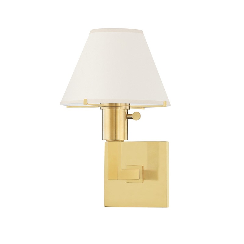 Hudson Valley MDS130-AGB Leeds One Light Wall Sconce, Aged Brass (Discontinued)