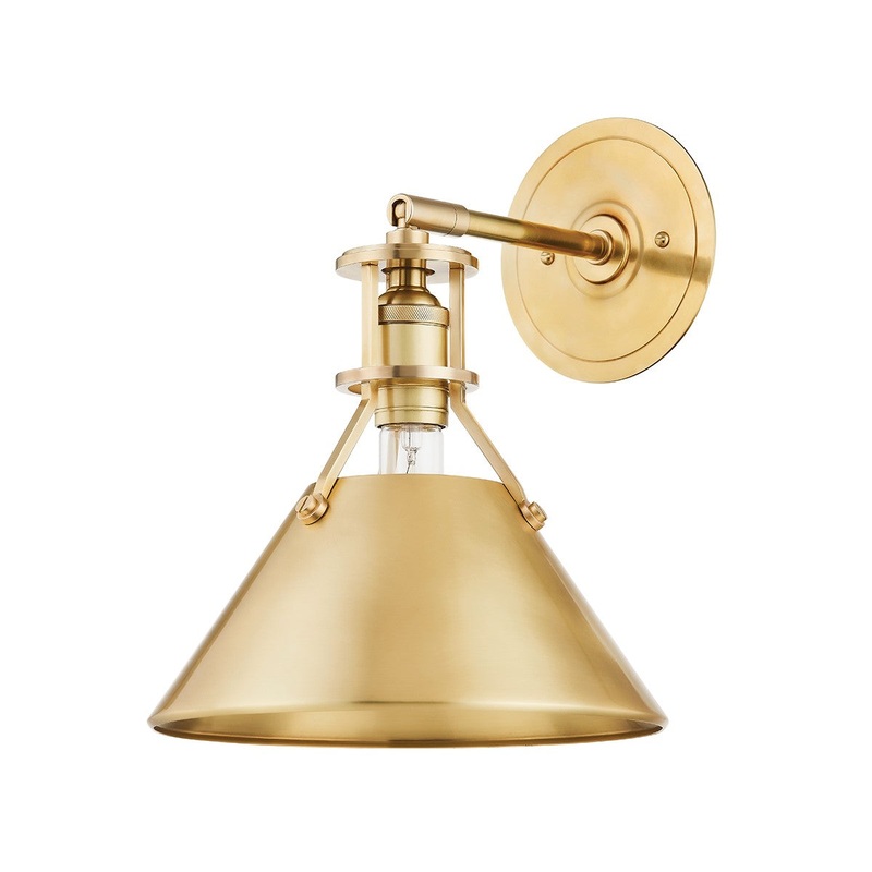 Hudson Valley MDS950-AGB Metal No. 2 One Light Wall Sconce, Aged Brass