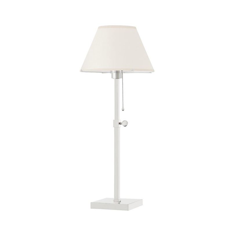 Hudson Valley MDSL132-PN Leeds One Light Table Lamp, Polished Nickel (Discontinued)
