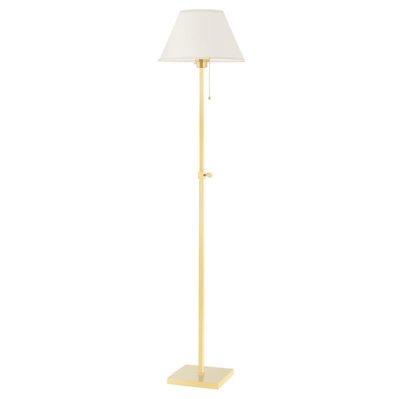 Hudson Valley MDSL133-AGB Leeds One Light Floor Lamp, Aged Brass