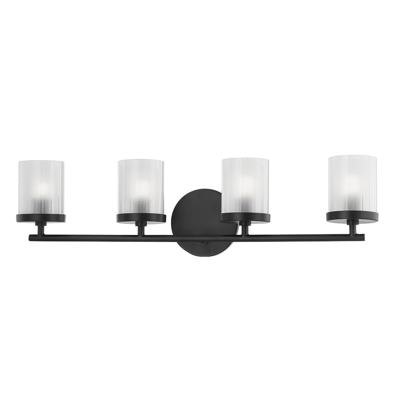 Mitzi H239304-SBK Ryan Four Light Bath Bracket, Soft Black
