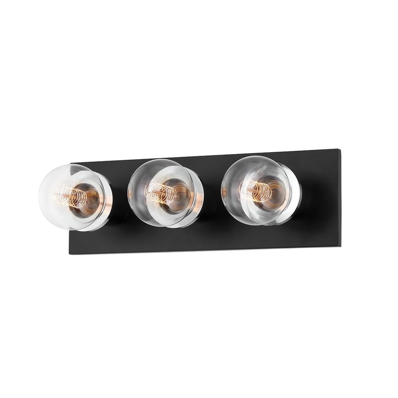 Mitzi H526303-PC/SBK Brandi Three Light Bath & Vanity, Polished Chrome/Soft Black