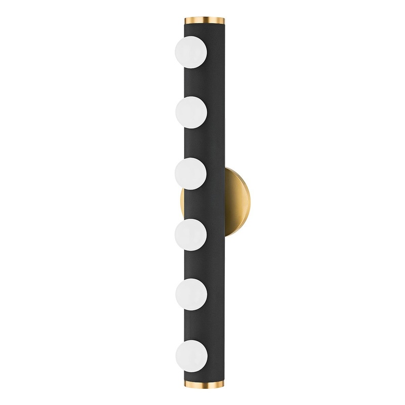 Mitzi H631306-AGB/TBK Penny Six Light Bath Bracket, Aged Brass