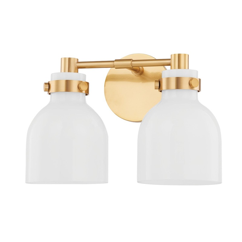 Mitzi H649302-AGB Elli Two Light Bath Sconce, Aged Brass