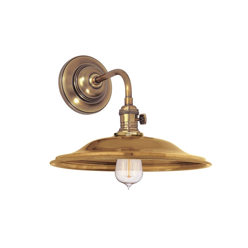 Hudson Valley 8000-AGB-MS2 Heirloom One Light Wall Sconce, Aged Brass