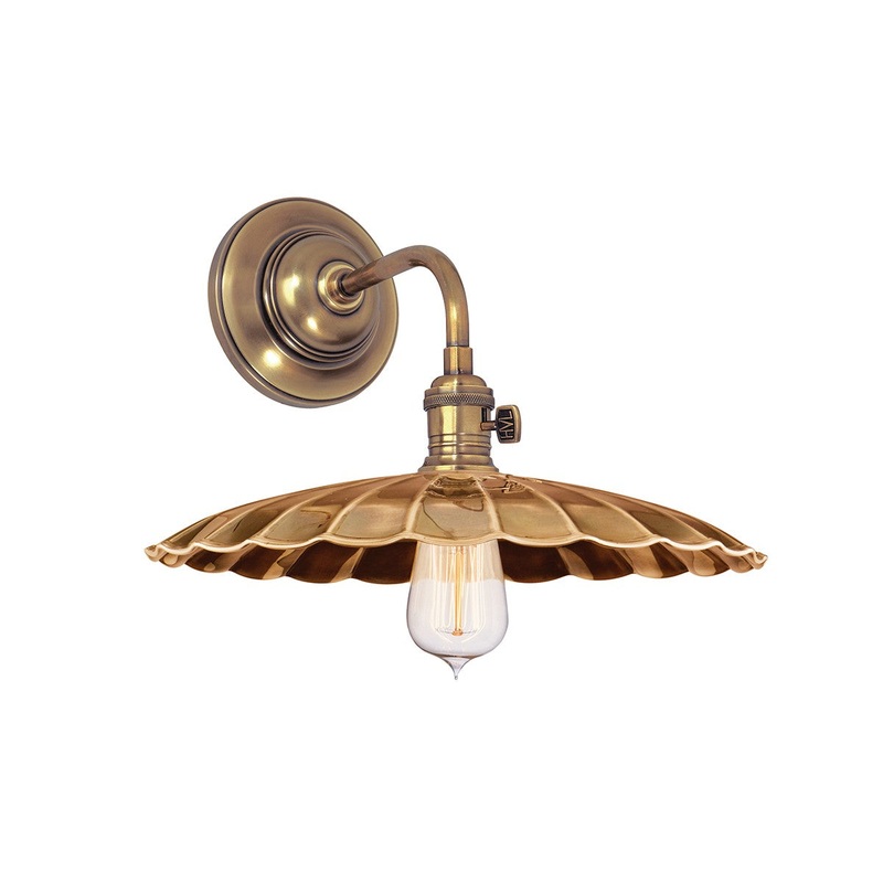Hudson Valley 8000-AGB-MS3 Heirloom One Light Wall Sconce, Aged Brass
