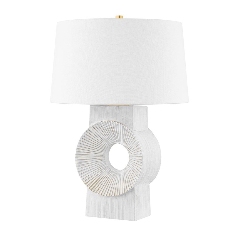 Hudson Valley L1927-AGB/CWW Milner One Light Table Lamp, Aged Brass/Whitewash Ceramic