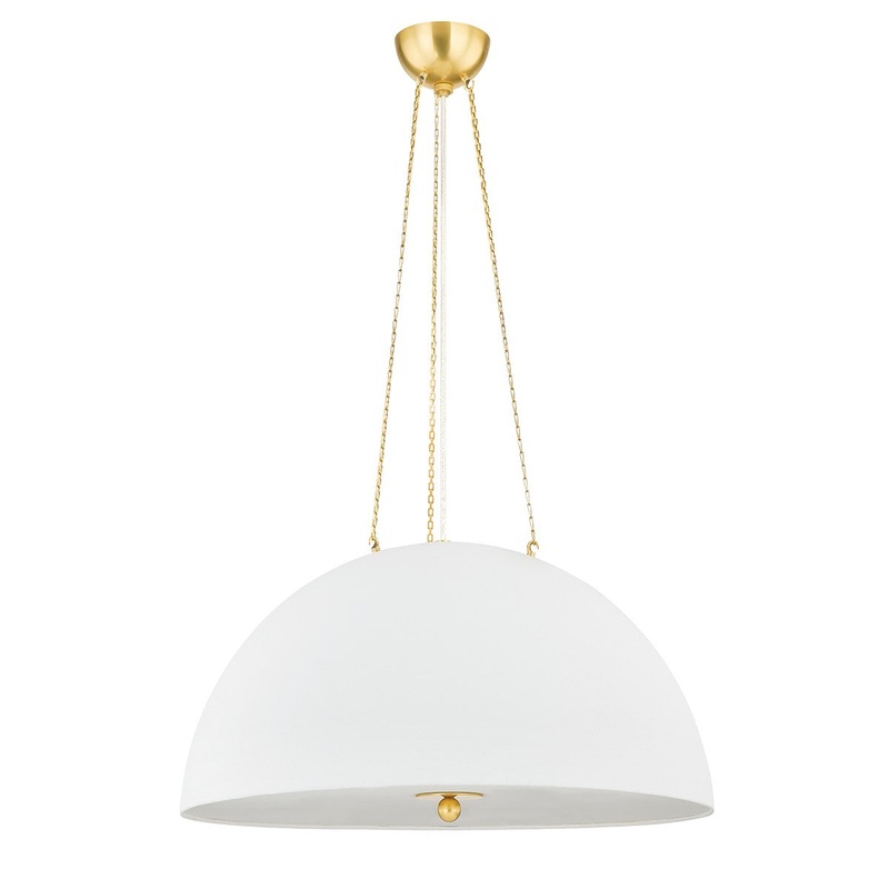 Hudson Valley MDS1101-AGB/WP Chiswick Four Light Pendant, Aged Brass