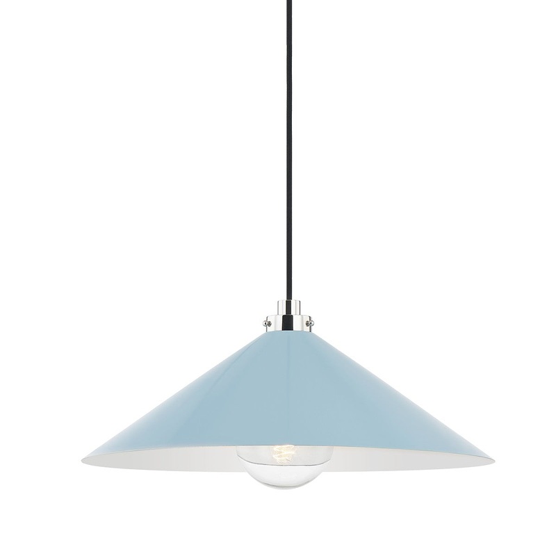 Hudson Valley MDS1402-PN/BB Clivedon One Light Pendant, Polished Nickel