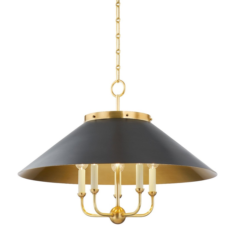 Hudson Valley MDS1403-AGB/DB Clivedon Five Light Chandelier, Aged Brass