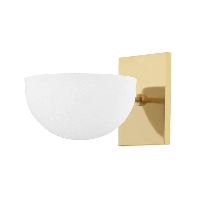 Hudson Valley MDS405-AGB/WP Wells One Light Wall Sconce, Aged Brass/White Plaster (Discontinued)
