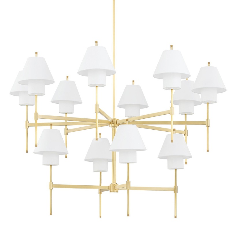 Hudson Valley PI1899812-AGB Glenmoore 12 Light Chandelier, Aged Brass