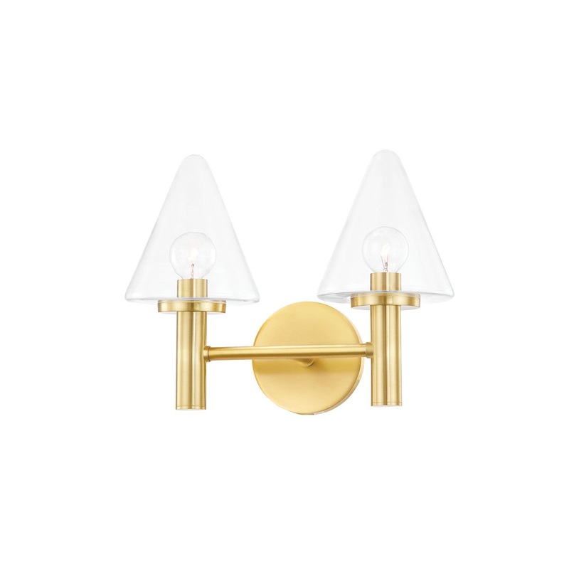 Mitzi H540302-AGB Connie Two Light Bath Bracket, Aged Brass