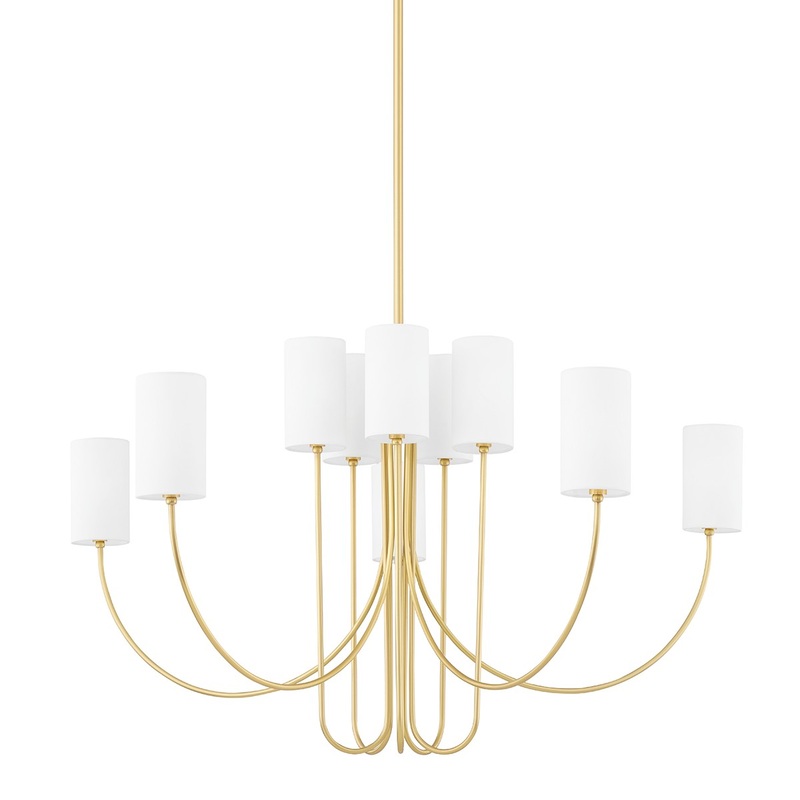 Hudson Valley 6848-AGB Harlem Ten Light Chandelier, Aged Brass