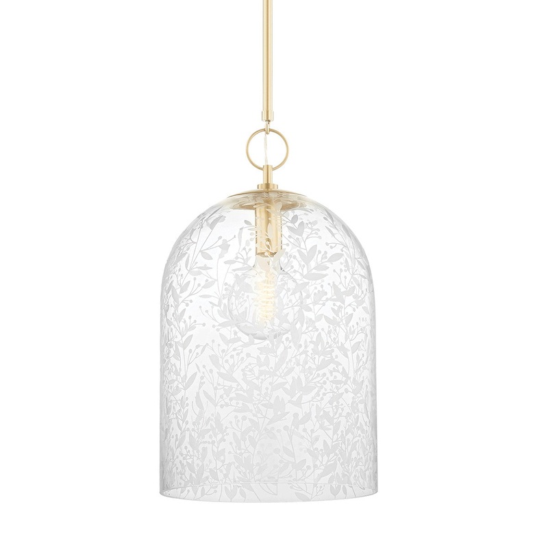 Hudson Valley 7514-AGB Belleville One Light Pendant, Aged Brass