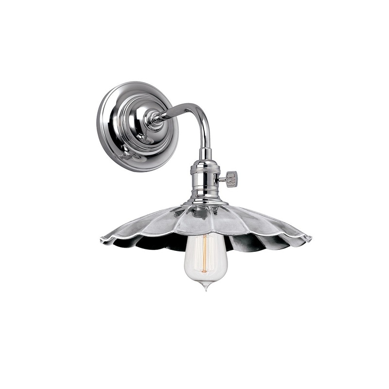 Hudson Valley 8000-PN-MS3 Heirloom One Light Wall Sconce, Polished Nickel (Discontinued)