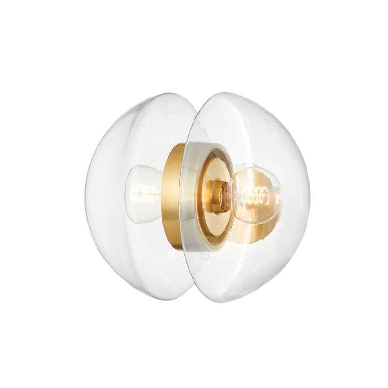 Hudson Valley 9403-AGB Kert Two Light Wall Sconce, Aged Brass