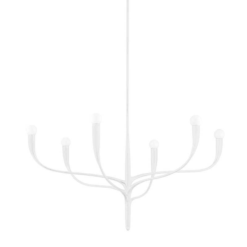 Hudson Valley 9606-WP Labra Six Light Chandelier, White Plaster