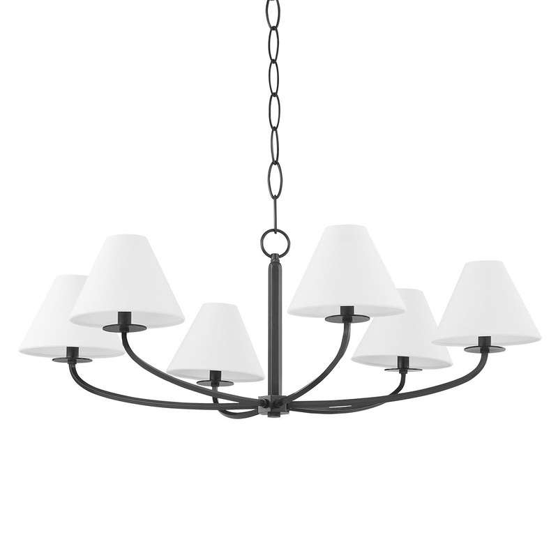 Hudson Valley BKO901-OB Stacey Six Light Chandelier, Old Bronze