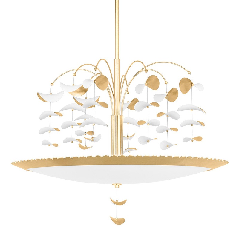 Hudson Valley KBS1747808-GL/SWH Paavo Eight Light Chandelier, Gold Leaf/Soft White Combo (Discontinued)
